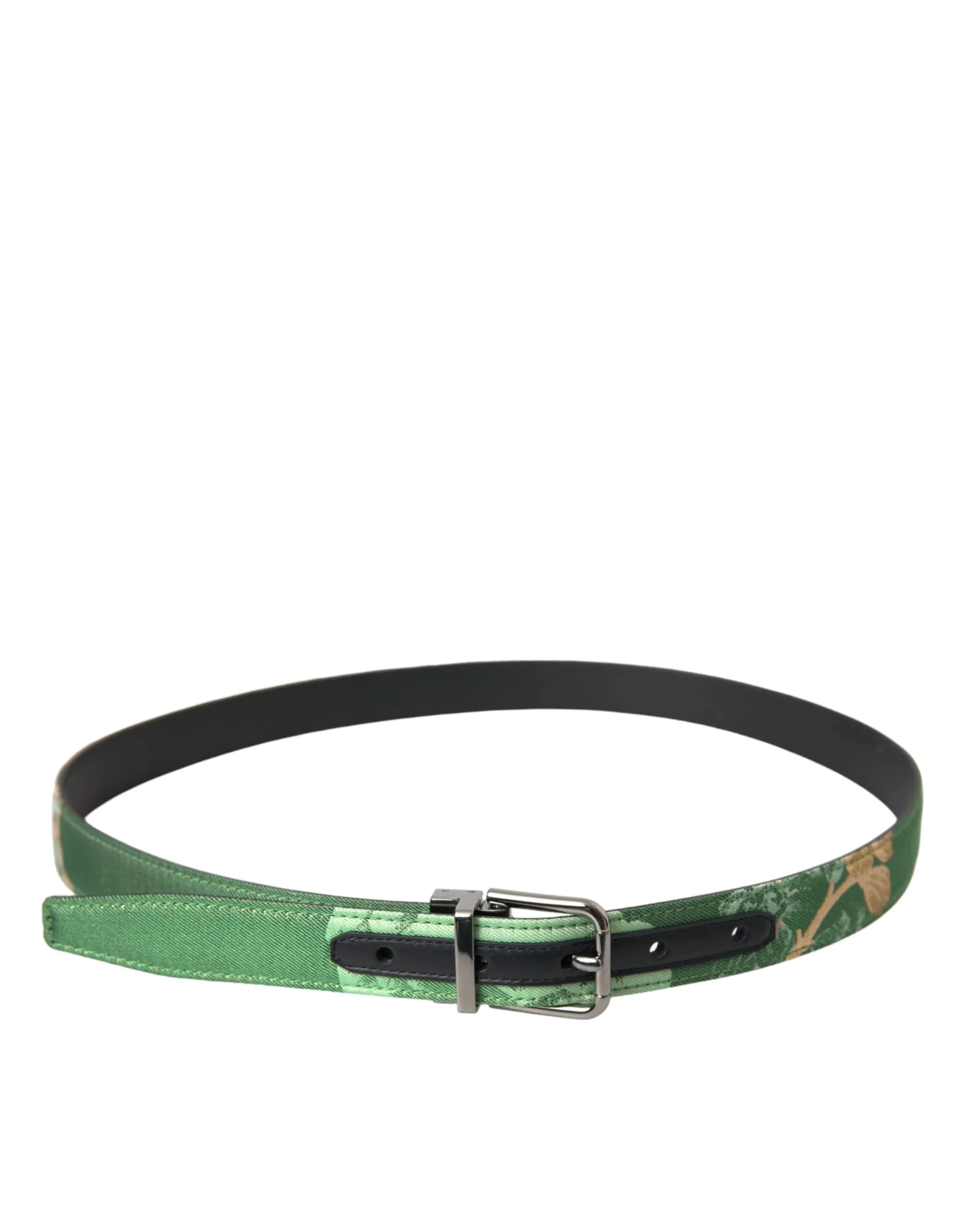 Green Leather Jacquard Silver Metal Buckle Belt sold by Louxly product image thumbnail 2