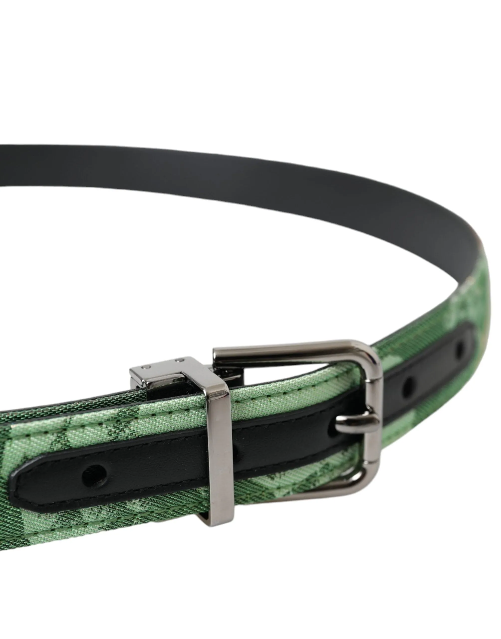 Green Leather Jacquard Silver Metal Buckle Belt sold by Louxly product image thumbnail 3