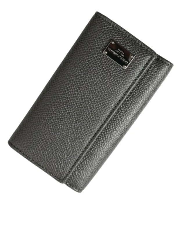 Chic Gray Leather Trifold Key Holder sold by Louxly