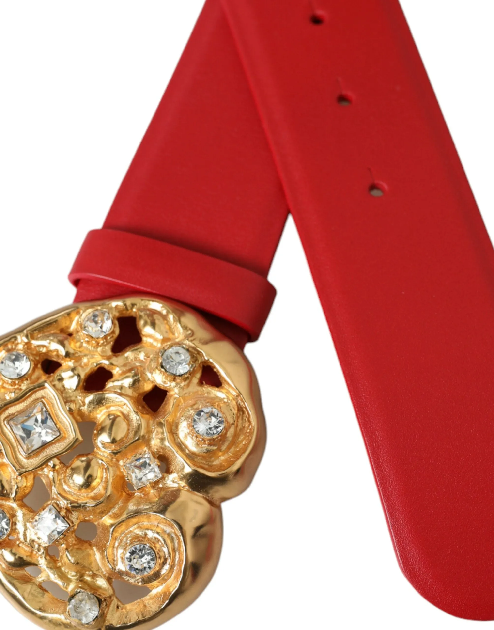 Red Leather Gold Heart Metal Buckle Belt sold by Louxly product image thumbnail 5