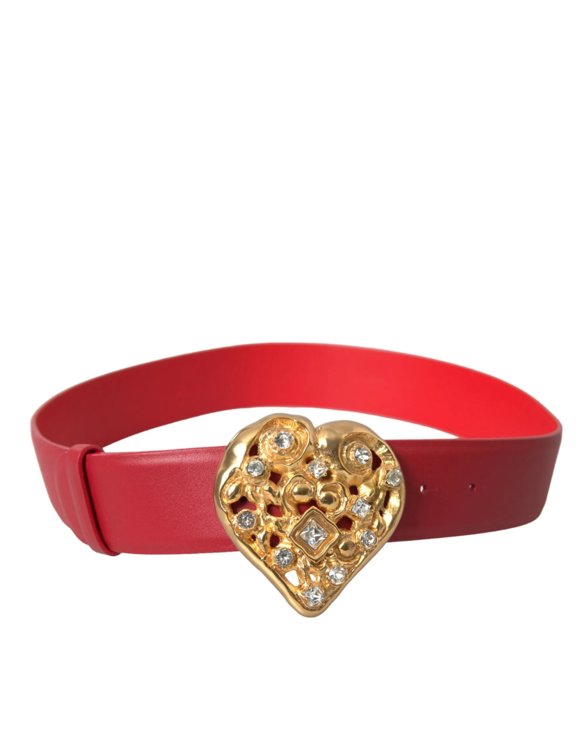 Red Leather Gold Heart Metal Buckle Belt sold by Louxly product image thumbnail 2