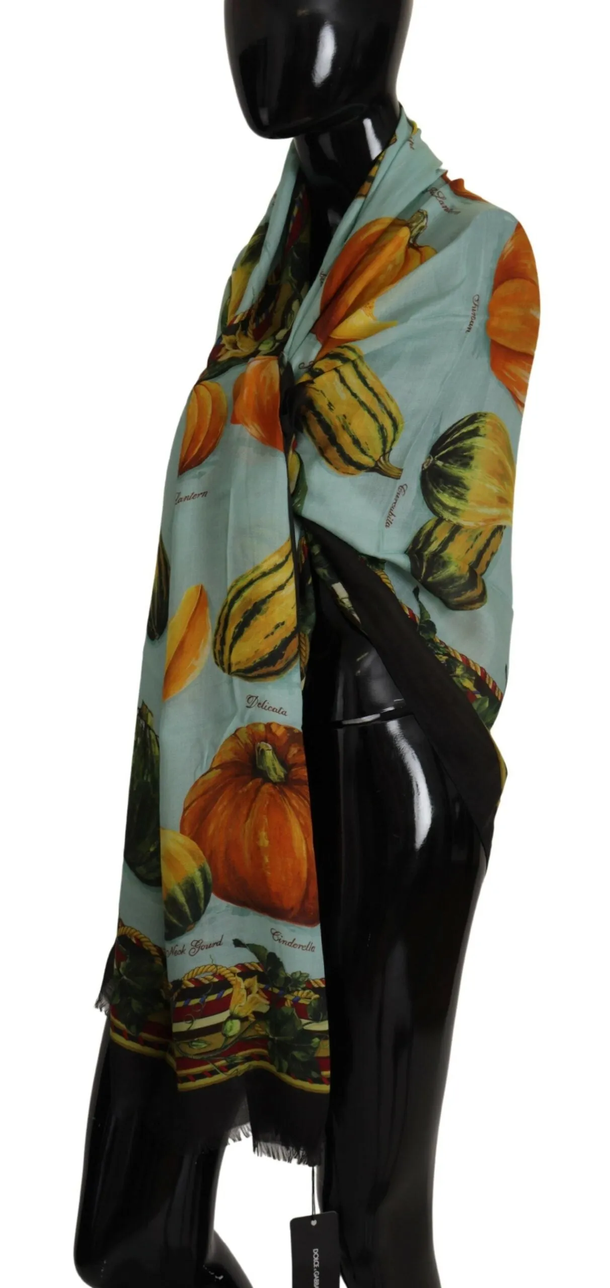 Vegetable Print Silk Blend Scarf sold by Louxly product image thumbnail 3