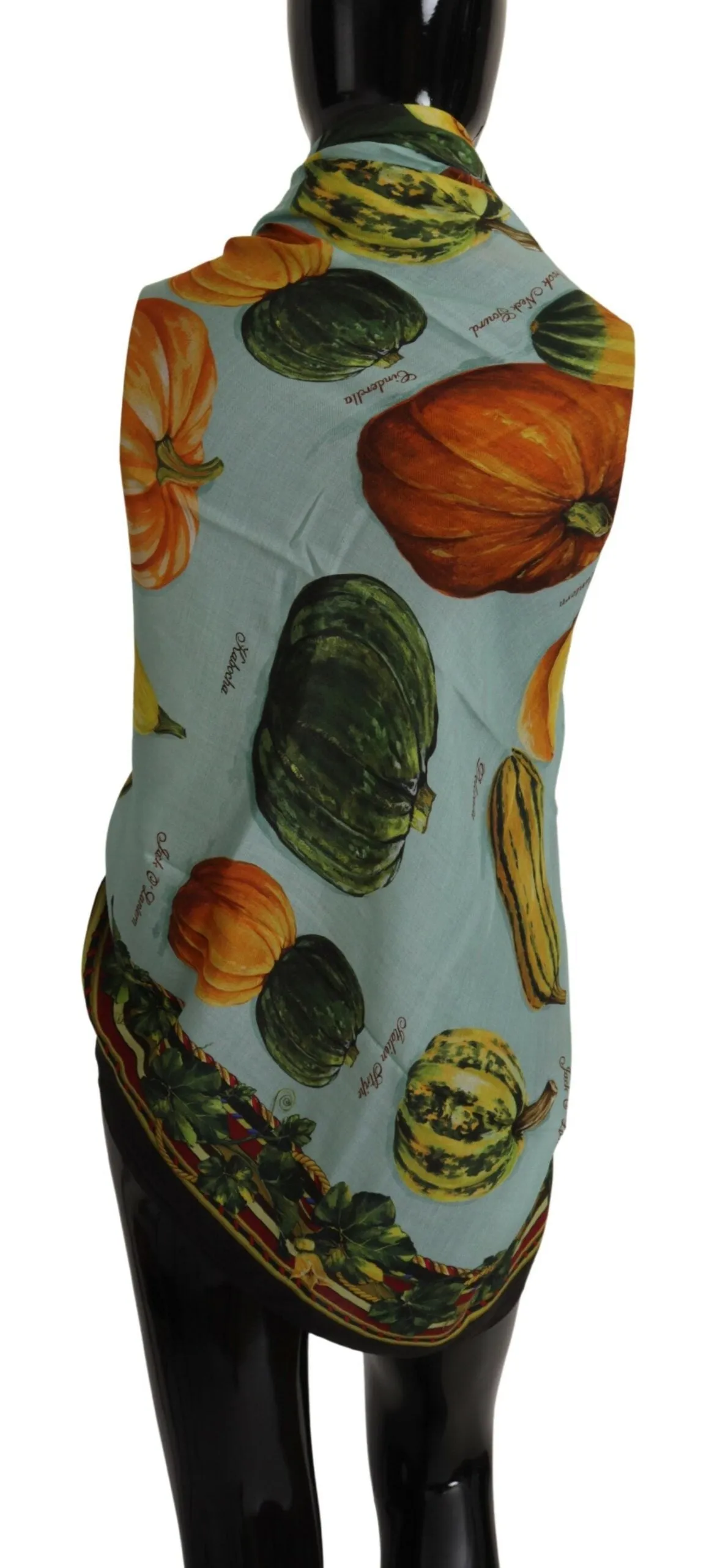 Vegetable Print Silk Blend Scarf sold by Louxly product image thumbnail 4