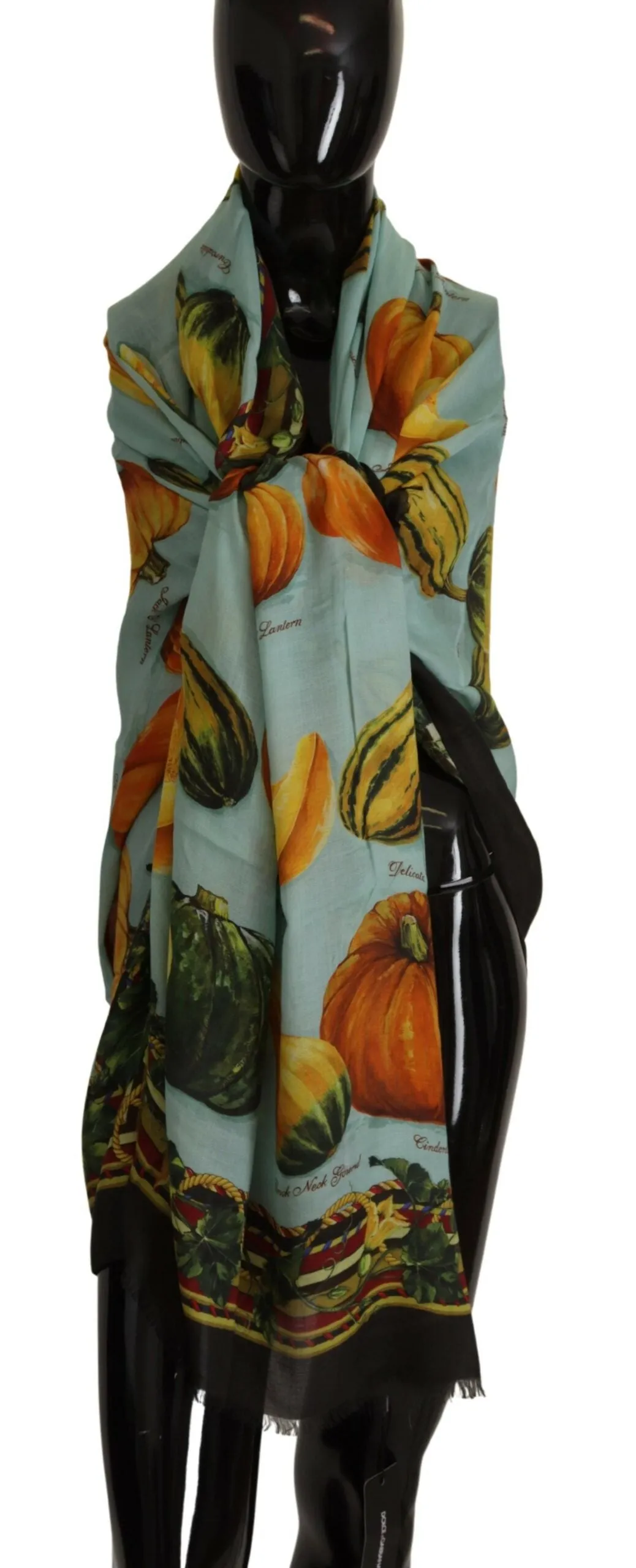 Vegetable Print Silk Blend Scarf sold by Louxly