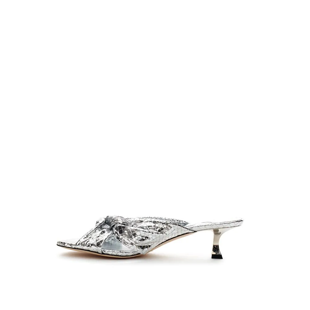 Gleaming Silver Leather Sandals sold by Louxly product image thumbnail 2