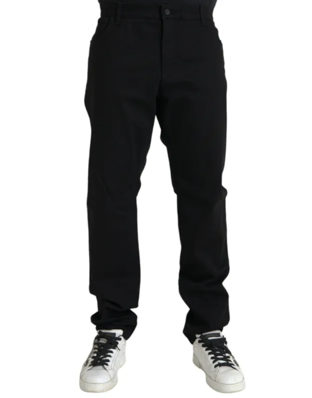 Black Cotton Stretch Slim Skinny Denim Jeans sold by Louxly