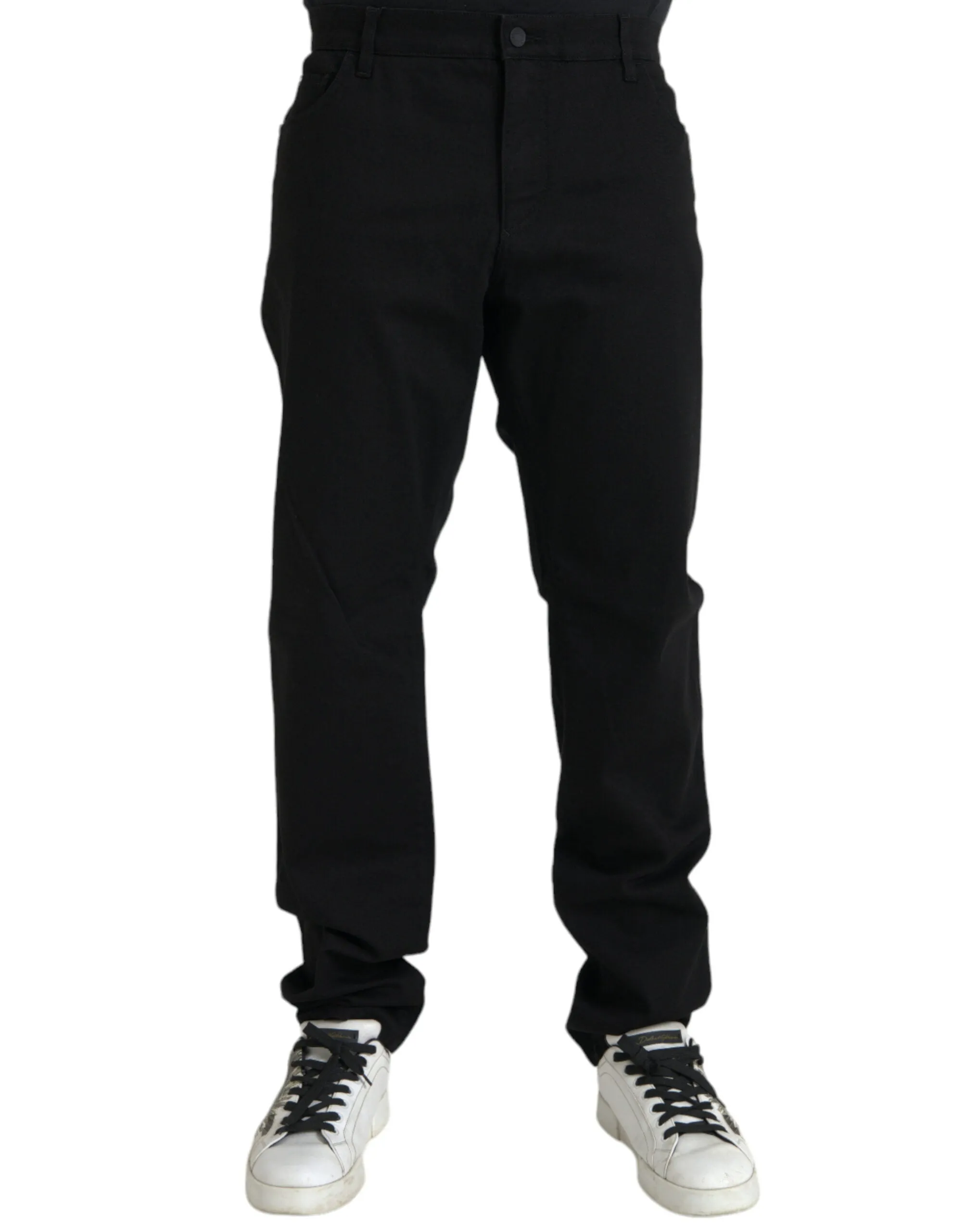 Black Cotton Stretch Slim Skinny Denim Jeans sold by Louxly