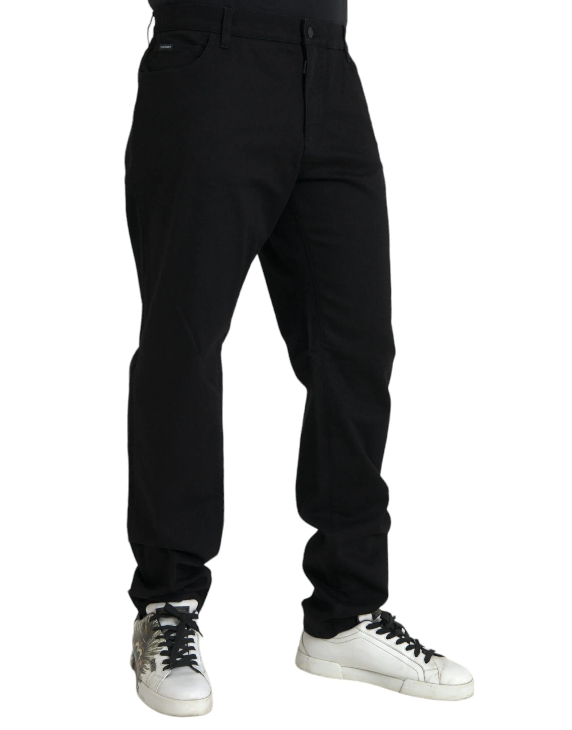 Black Cotton Stretch Slim Skinny Denim Jeans sold by Louxly product image thumbnail 2