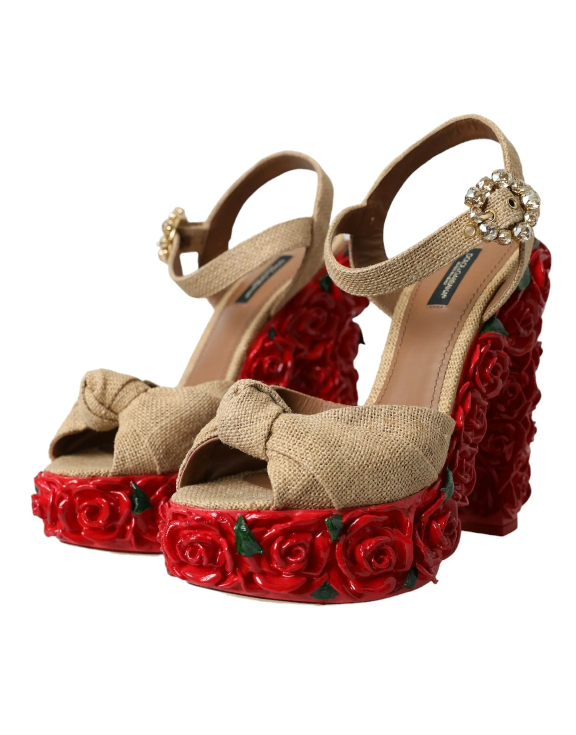 Red Roses Crystal Platform Sandals Shoes sold by Louxly product image thumbnail 3
