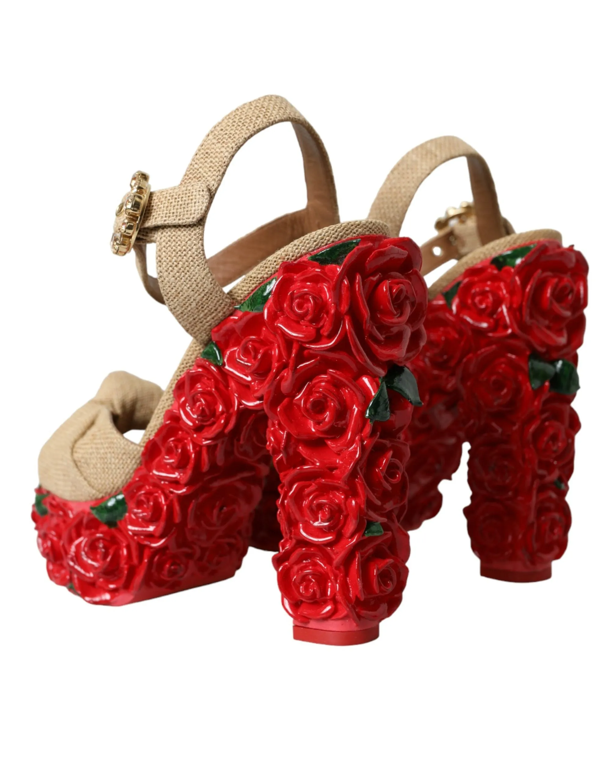 Red Roses Crystal Platform Sandals Shoes sold by Louxly product image thumbnail 4