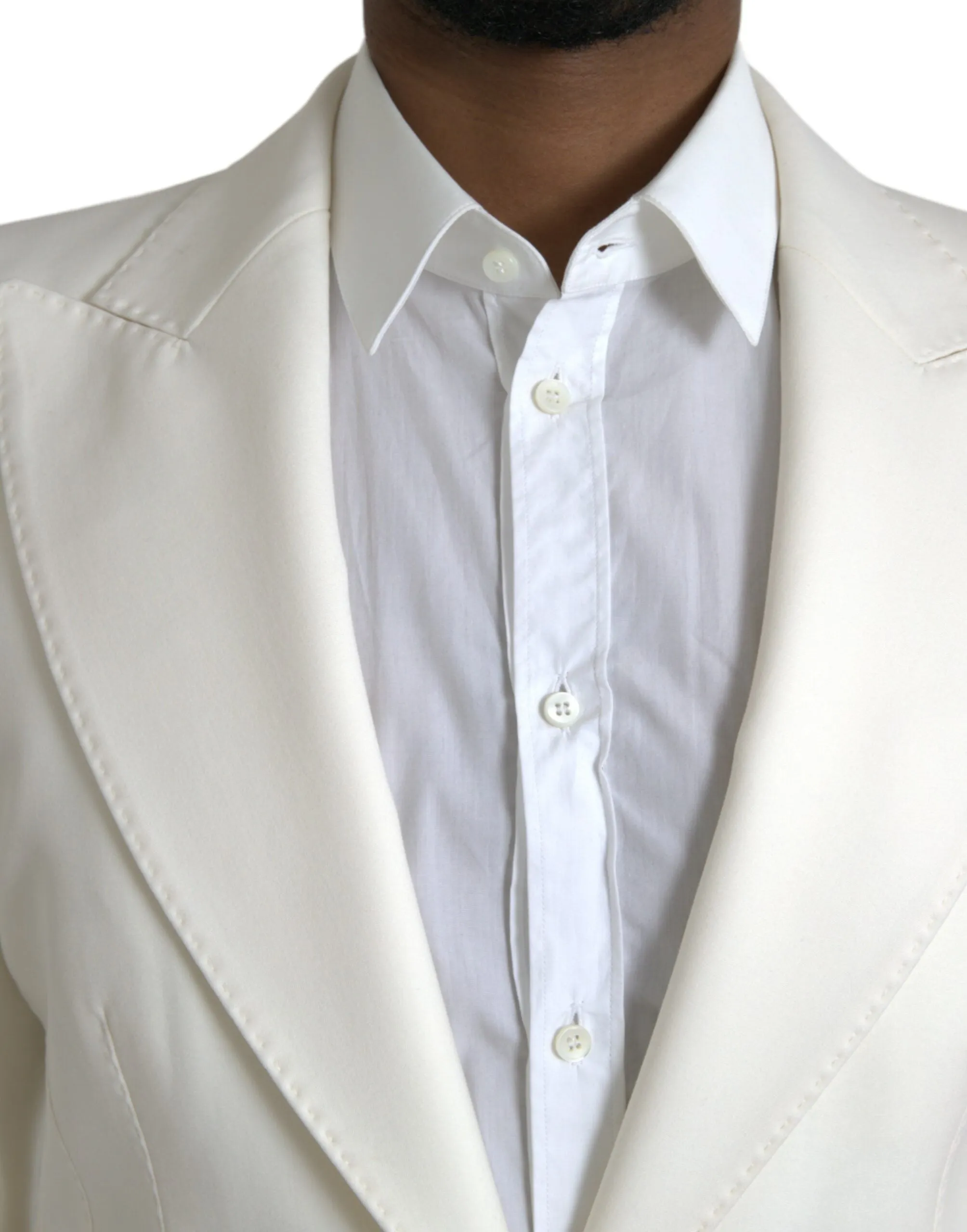 White Wool Single Breasted Coat Blazer sold by Louxly product image thumbnail 4