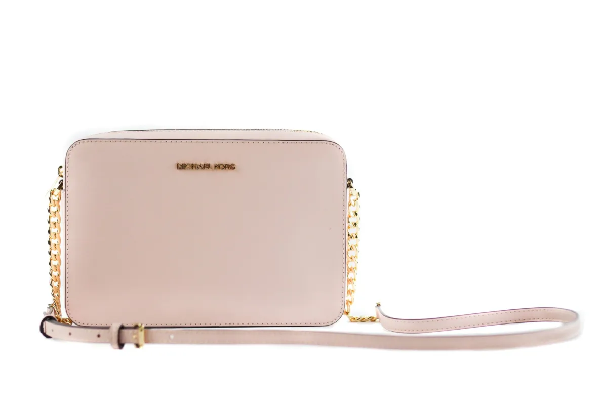 Jet Set Large East West Saffiano Leather Crossbody Bag Handbag (Powder Blush) sold by Louxly