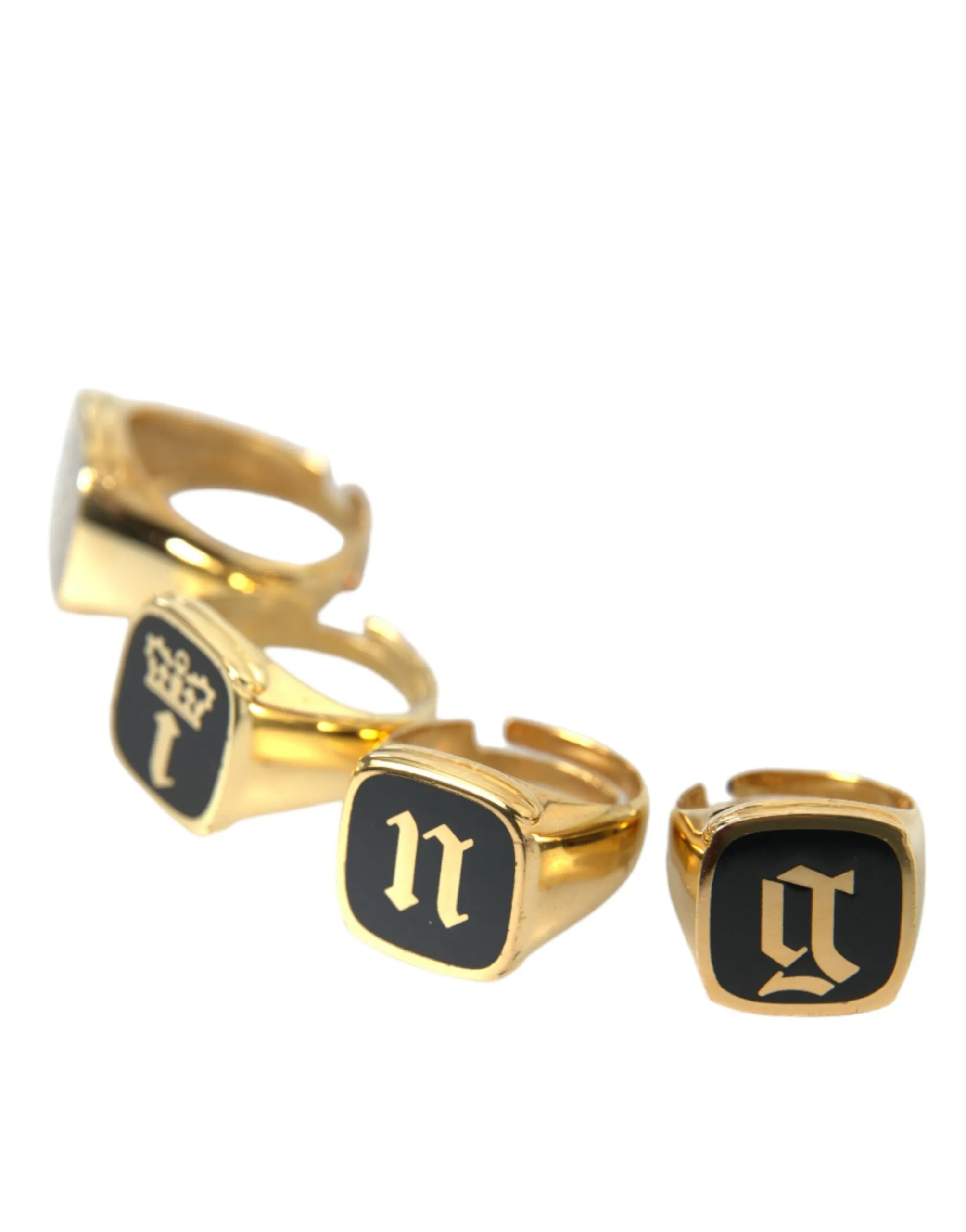 Gold Brass KING Enamel Set of 4 Ring sold by Louxly product image thumbnail 4