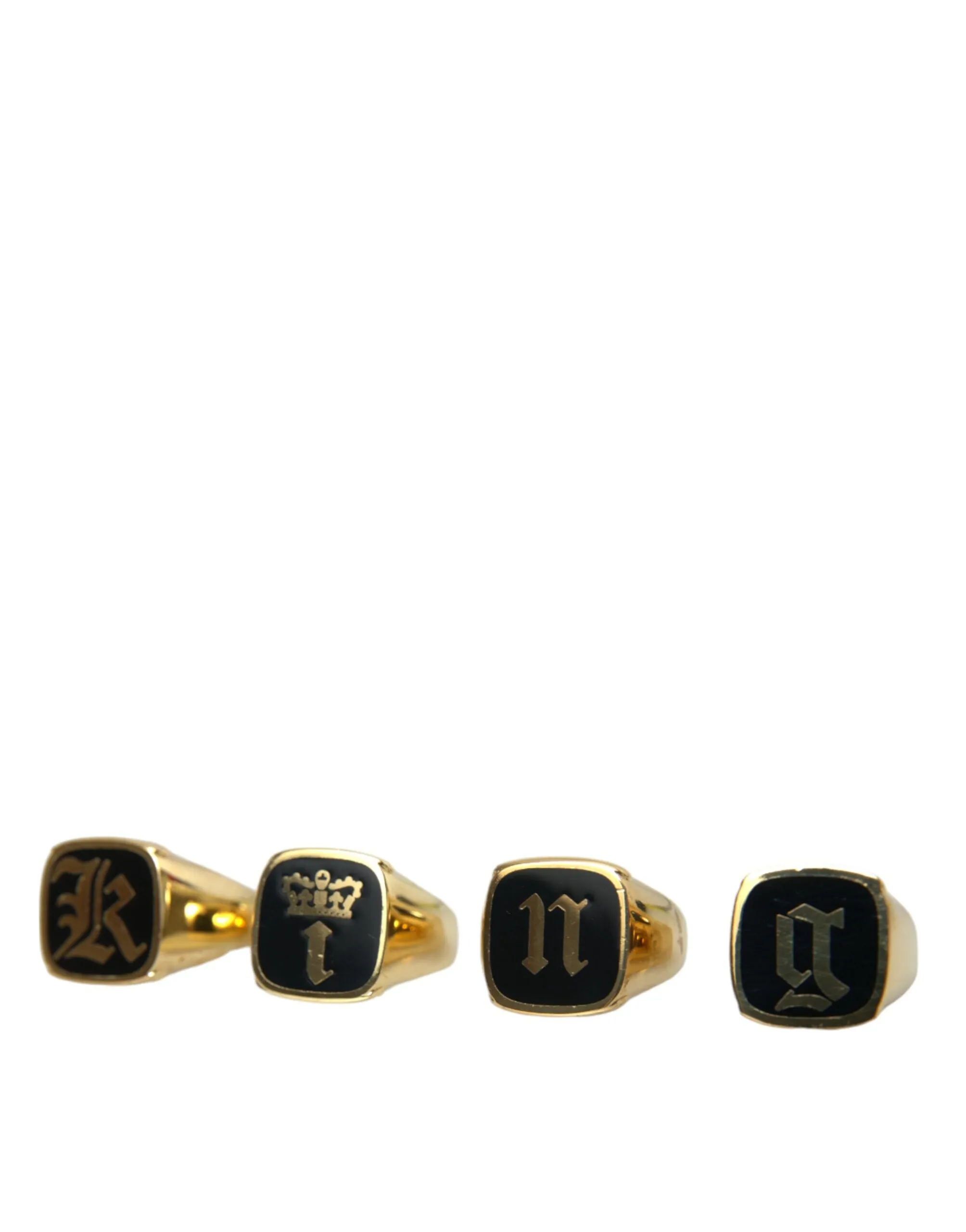 Gold Brass KING Enamel Set of 4 Ring sold by Louxly product image thumbnail 2