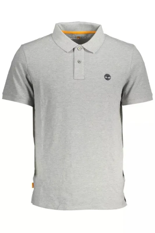 Sleek Gray Polo with Subtle Embroidery sold by Louxly