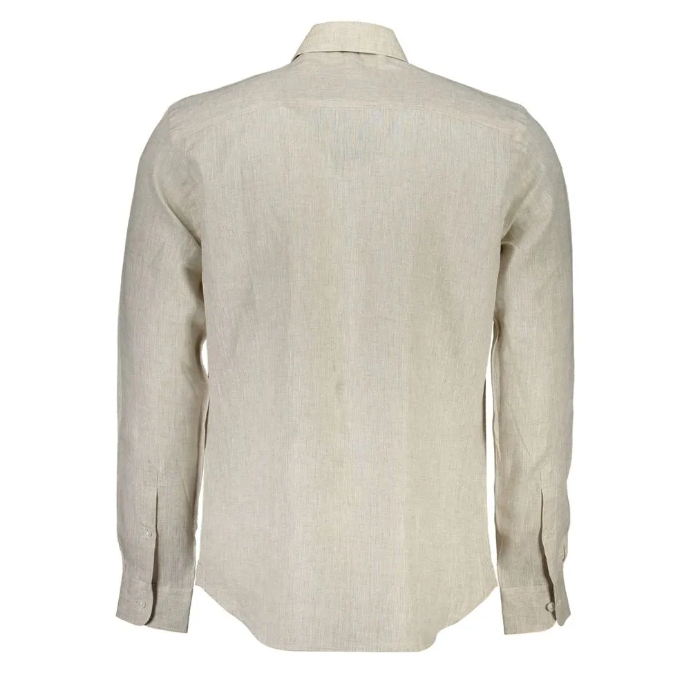 Beige Linen Men Shirt sold by Louxly product image thumbnail 2