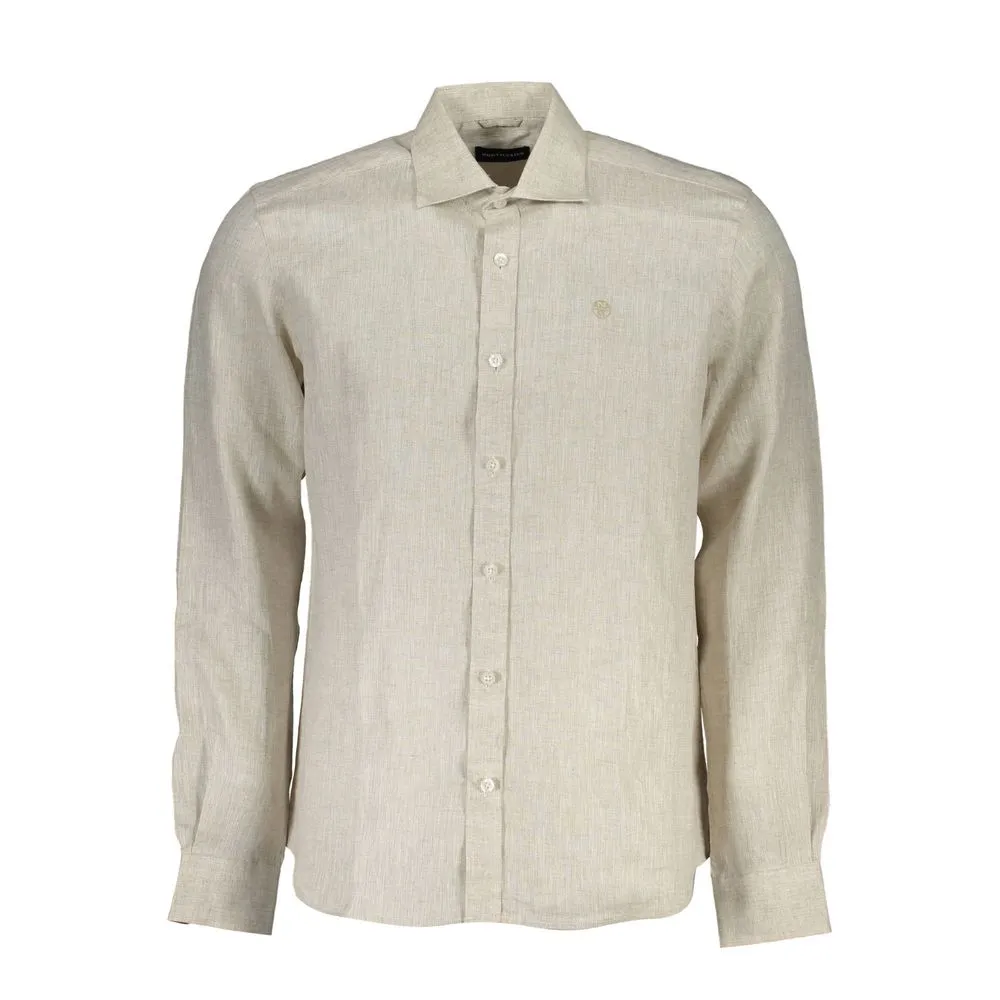 Beige Linen Men Shirt sold by Louxly