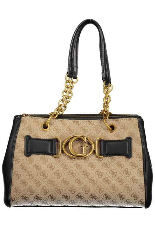 Elegant Chain-Handled Polyurethane Handbag made by Louxly