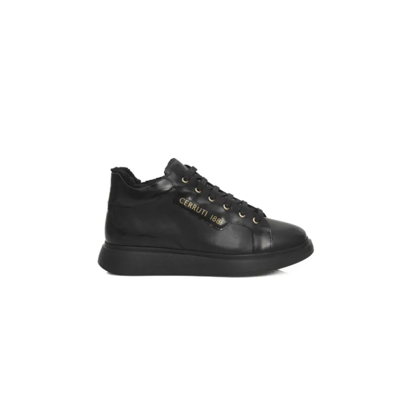 Black Leather Women Sneaker sold by Louxly