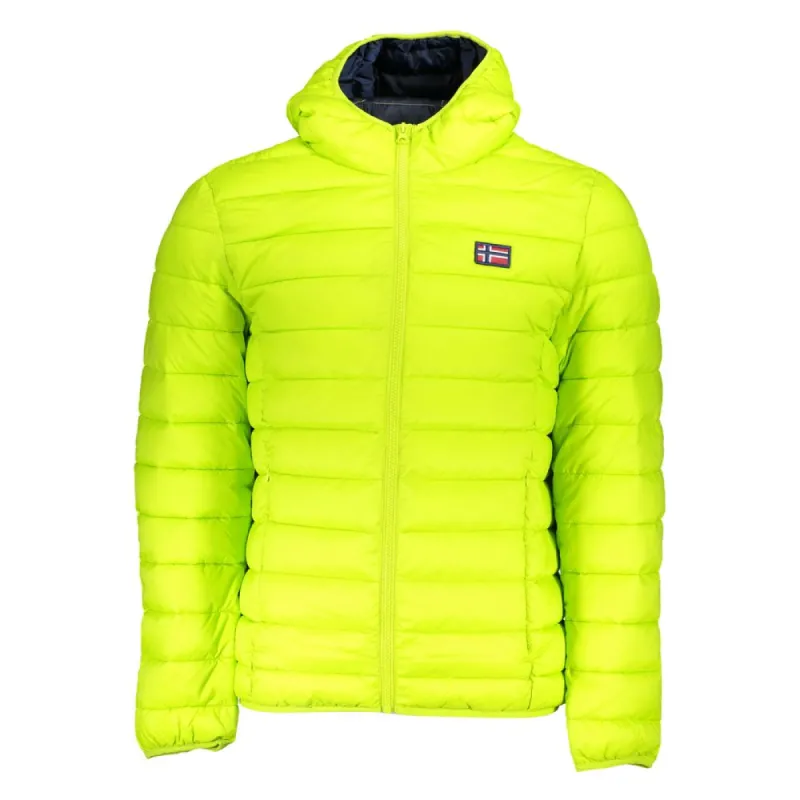 Chic Green Polyamide Hooded Jacket sold by Louxly