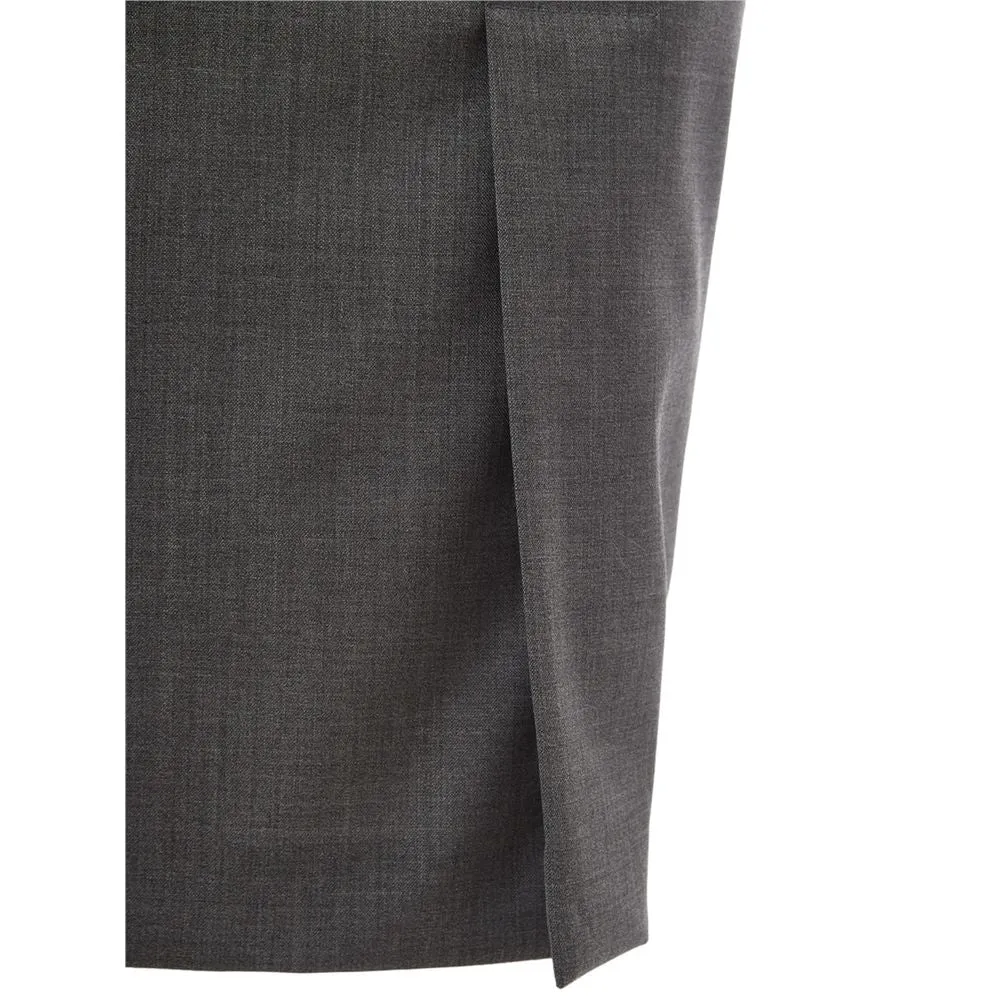 Chic Gray Wool Pencil Skirt sold by Louxly product image thumbnail 3