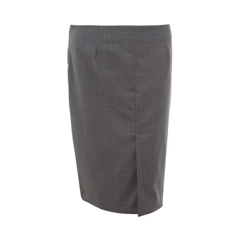 Chic Gray Wool Pencil Skirt sold by Louxly
