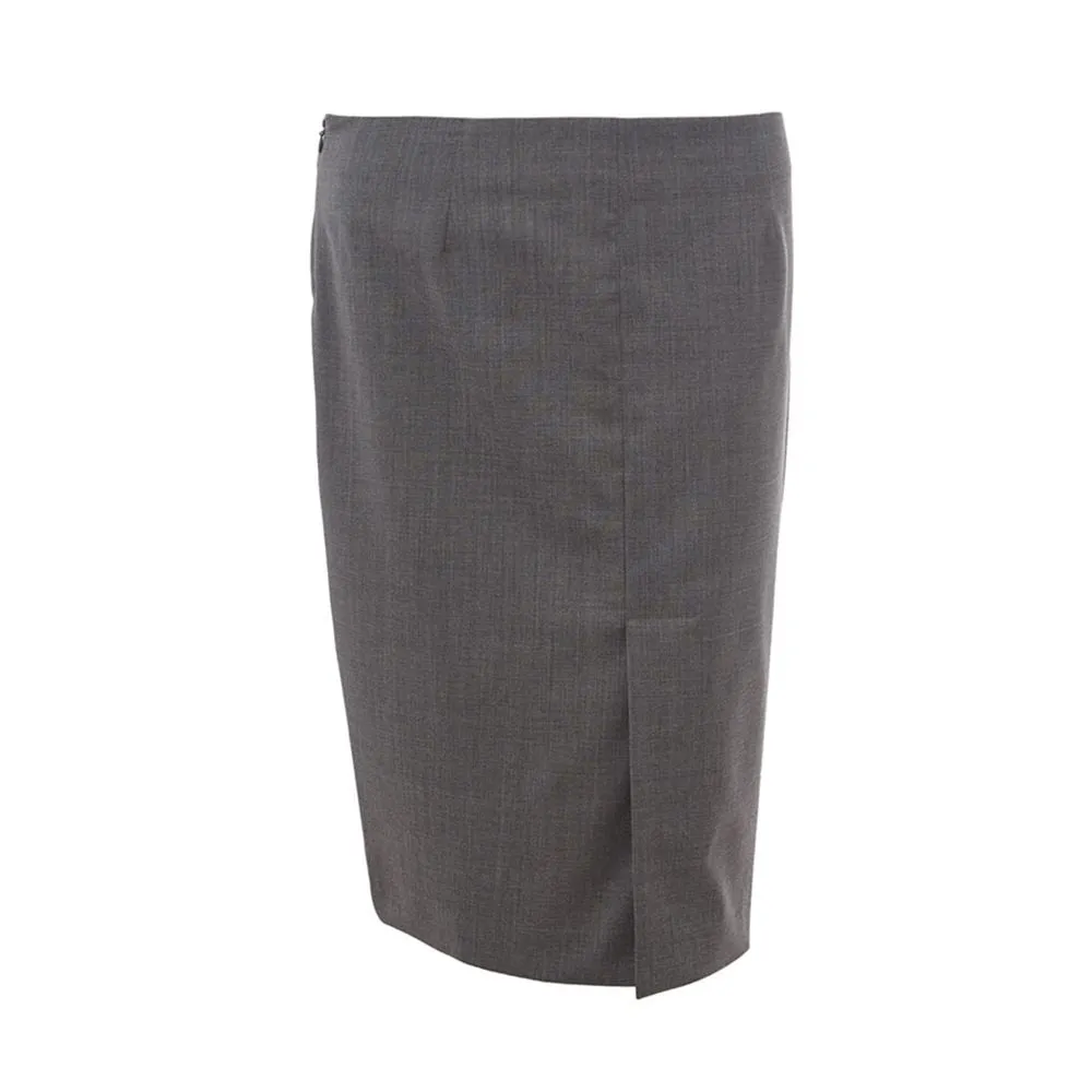 Chic Gray Wool Pencil Skirt sold by Louxly