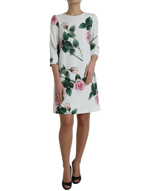 Elegant Floral A-Line Knee-Length Dress sold by Louxly