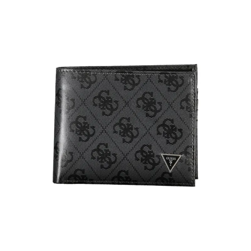 Sleek Black Leather Dual Compartment Wallet sold by Louxly