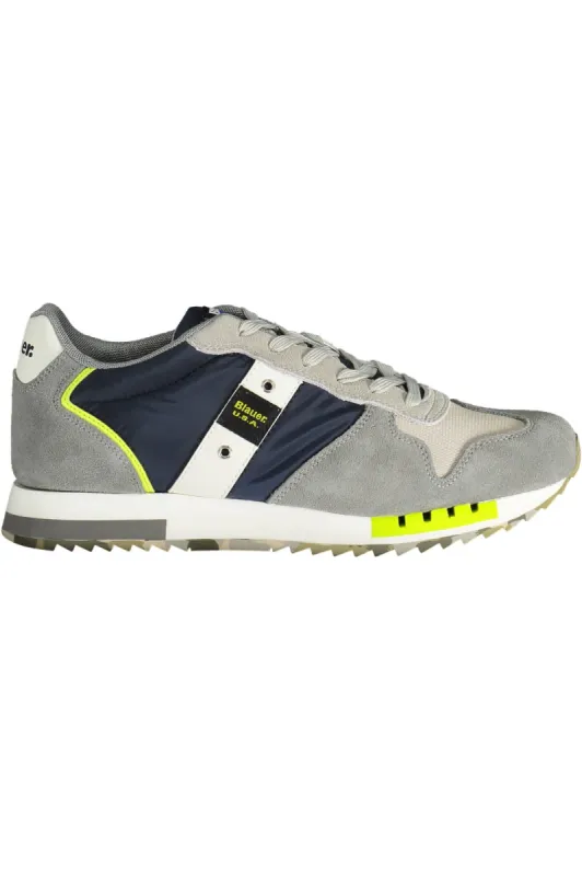 Blue Leather Men Sneaker sold by Louxly