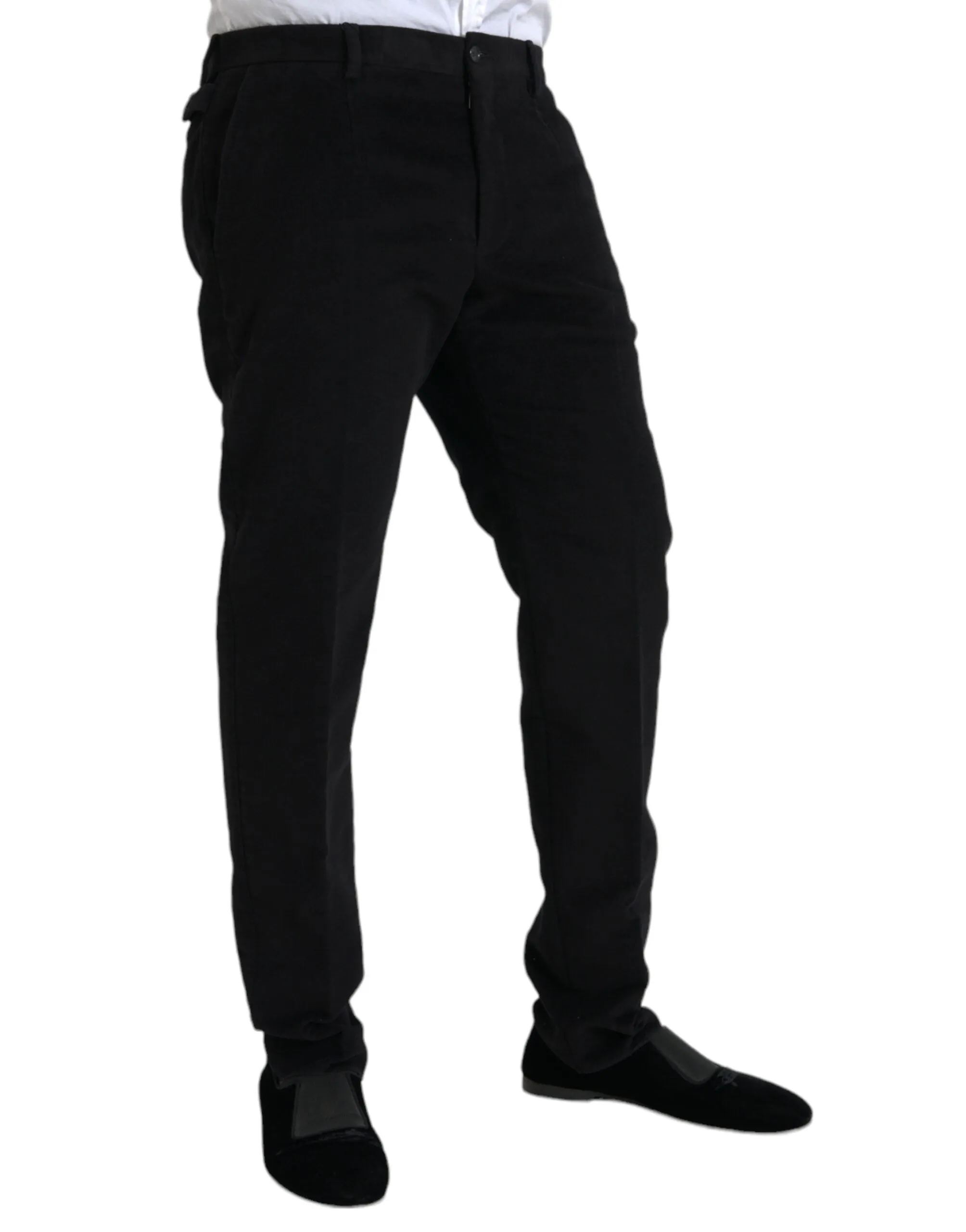 Black Cotton Velvet Skinny Pants sold by Louxly product image thumbnail 2