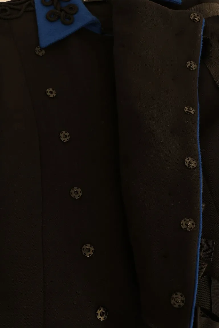 Chic Black & Blue Short Trench Jacket sold by Louxly product image thumbnail 5