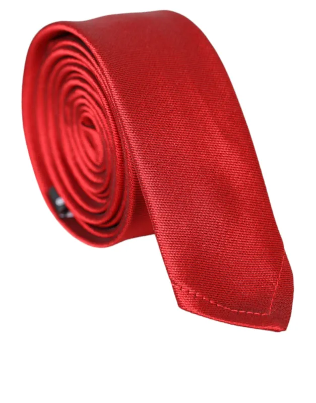 Red Solid Silk Adjustable Tie Men sold by Louxly