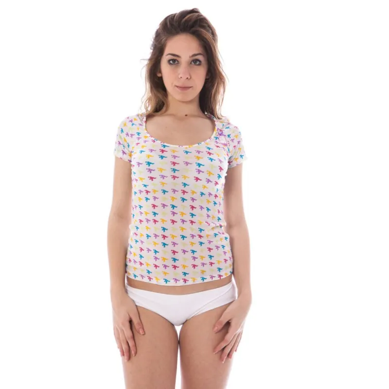 White Nylon Tops & T-Shirt sold by Louxly