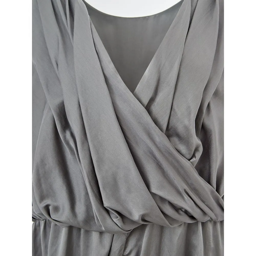 Elegant Silk Gray Dress - Timeless Elegance sold by Louxly product image thumbnail 4