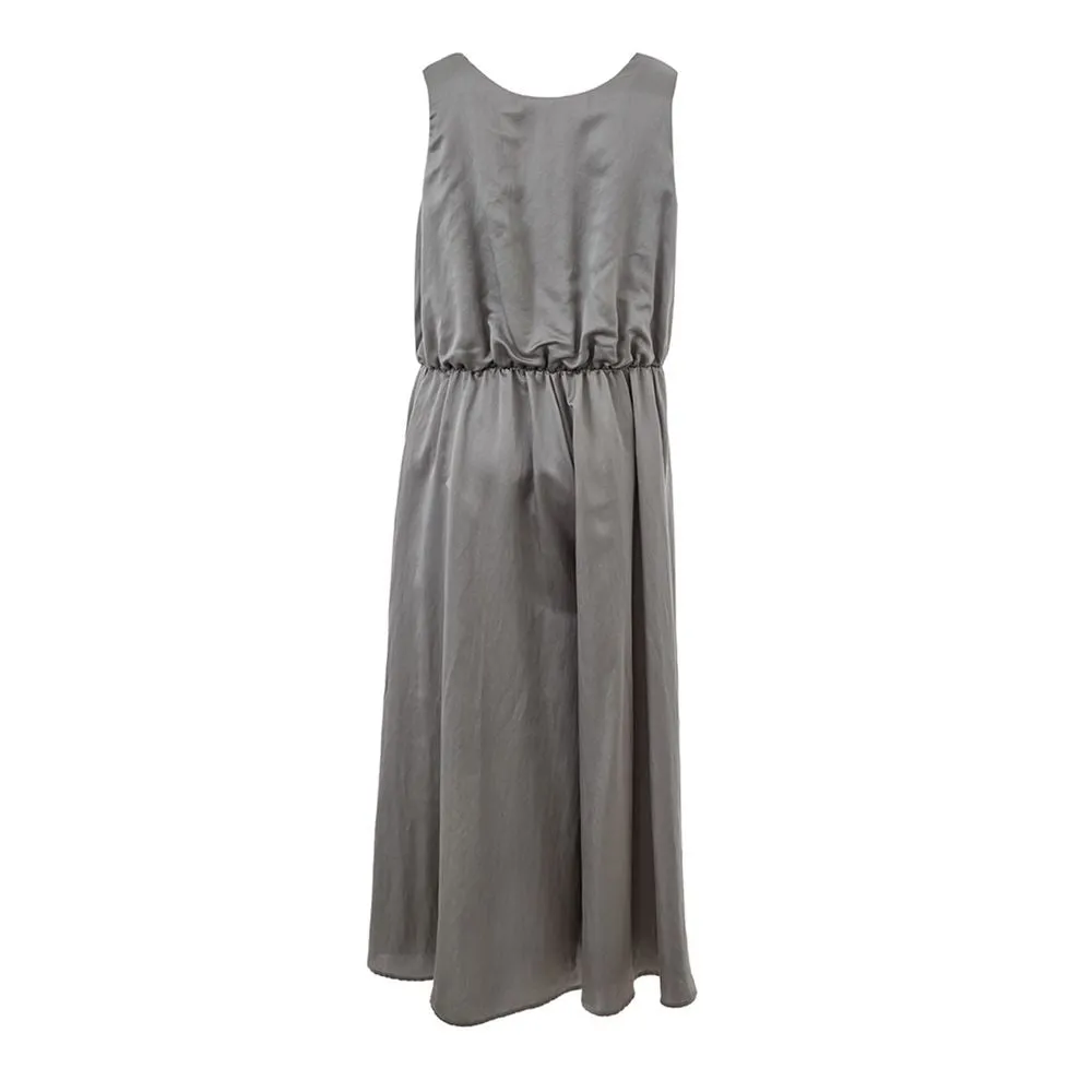 Elegant Silk Gray Dress - Timeless Elegance sold by Louxly product image thumbnail 2