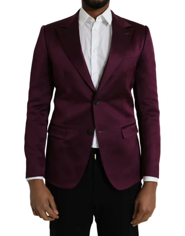 Maroon Silk Single Breasted Coat Blazer sold by Louxly