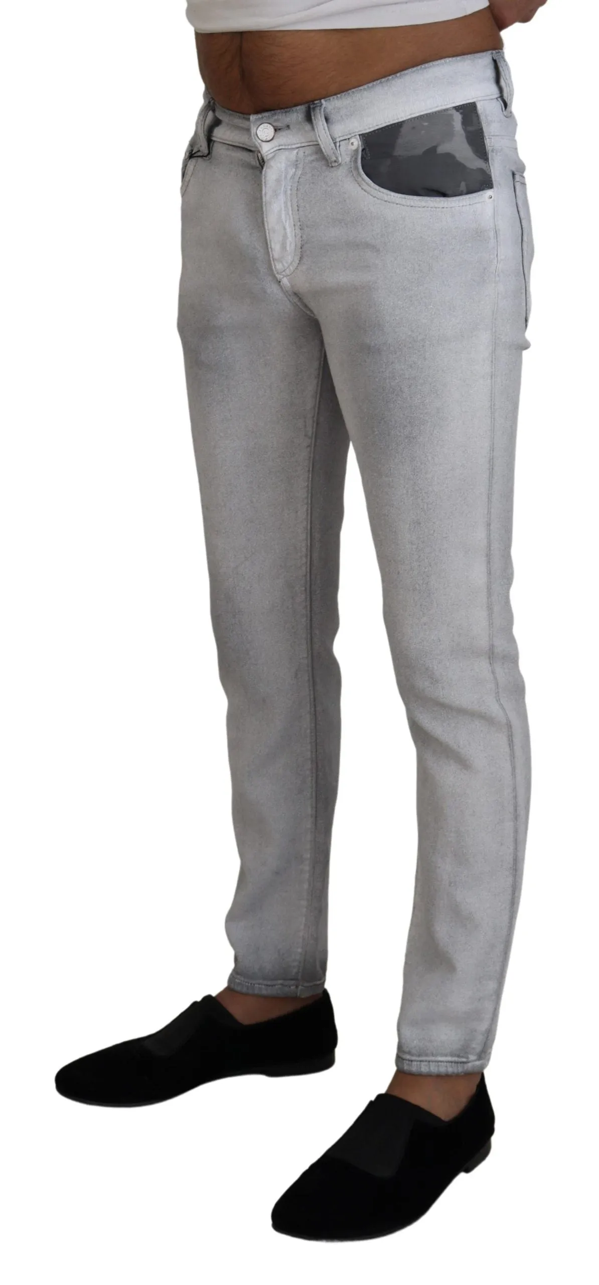 Elegant Gray Washed Cotton Blend Pants sold by Louxly product image thumbnail 2