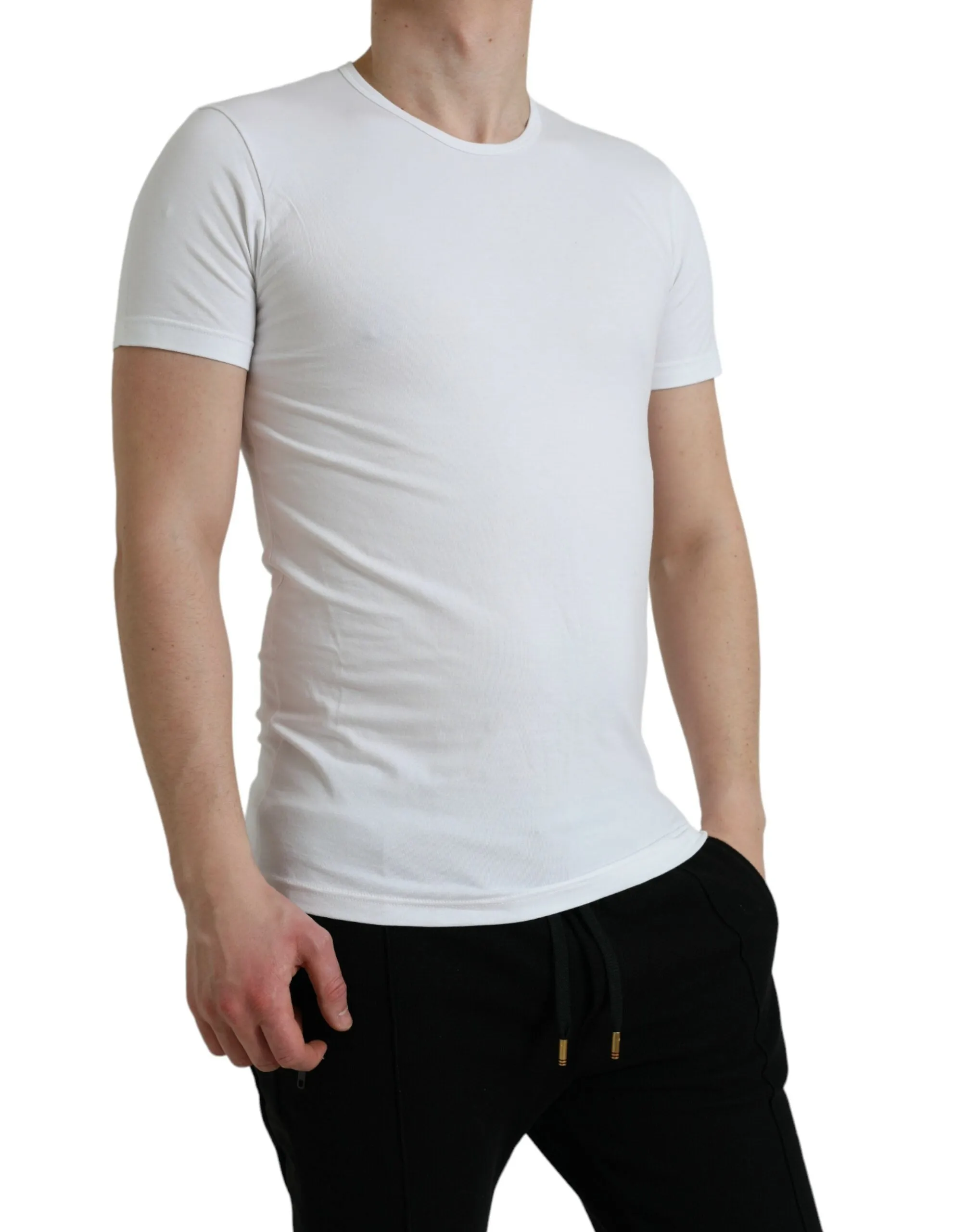 White Cotton Round Neck Crewneck Underwear T-shirt sold by Louxly product image thumbnail 3