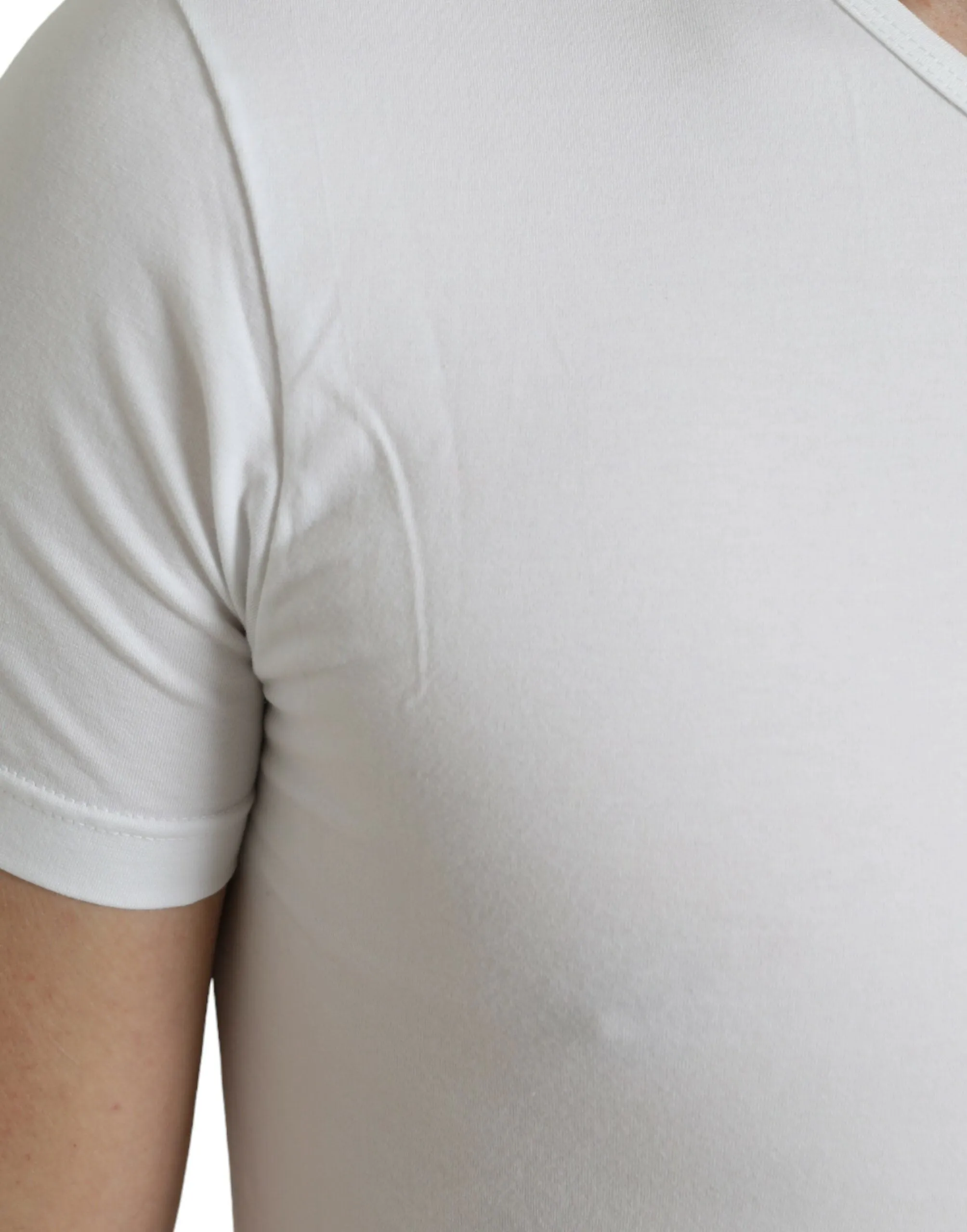 White Cotton Round Neck Crewneck Underwear T-shirt sold by Louxly product image thumbnail 4