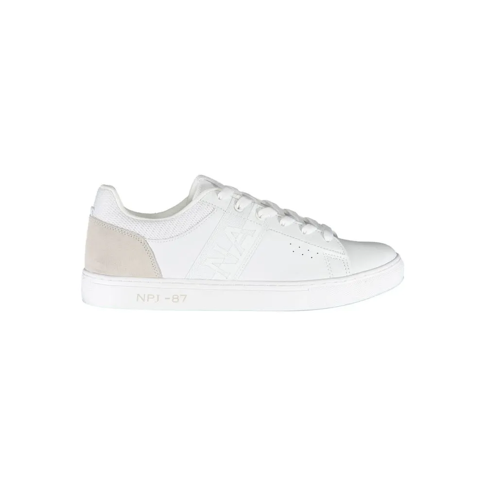 Elegant White Sneakers with Contrasting Details sold by Louxly