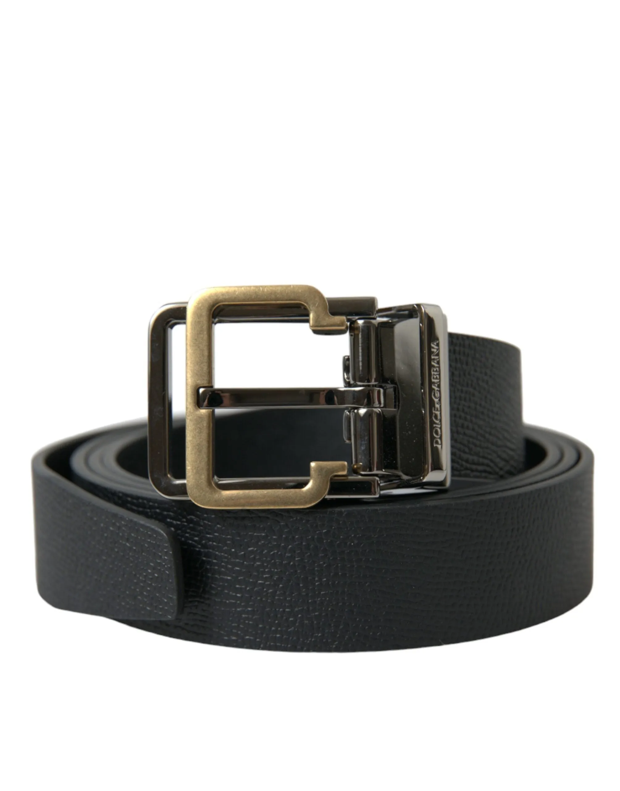 Elegant Black Leather Belt with Metal Buckle sold by Louxly
