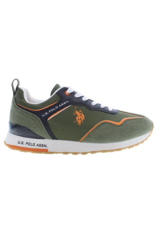 Green Laced Sports Sneakers with Logo Detail sold by Louxly