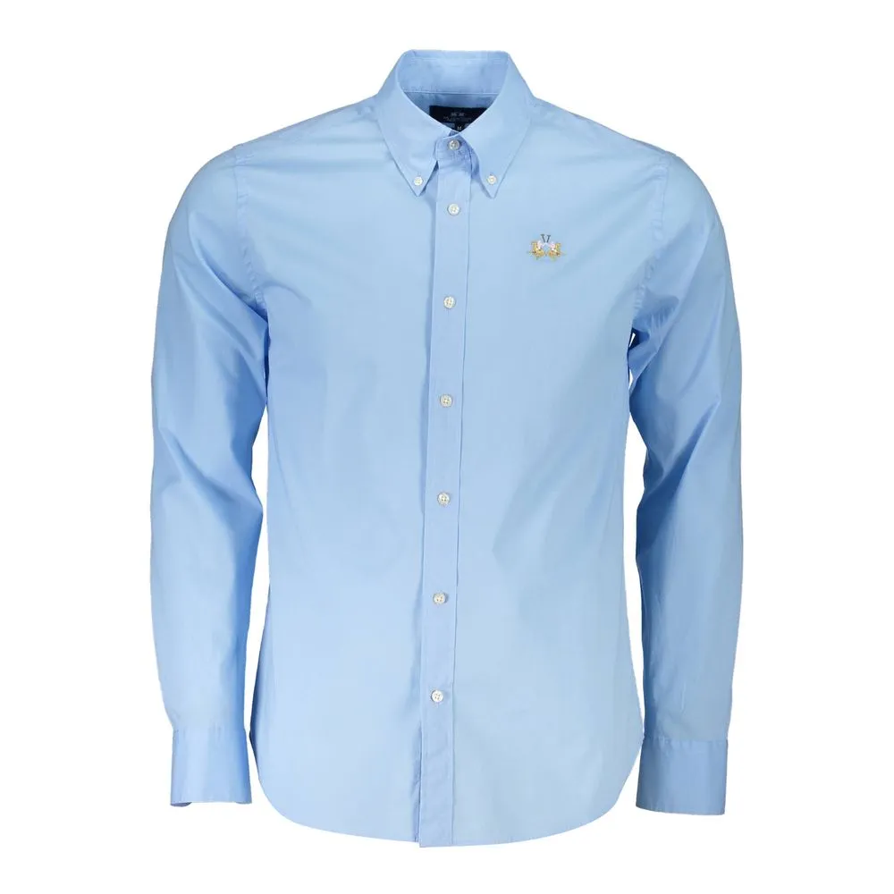 Chic Light Blue Slim Fit Men's Shirt sold by Louxly