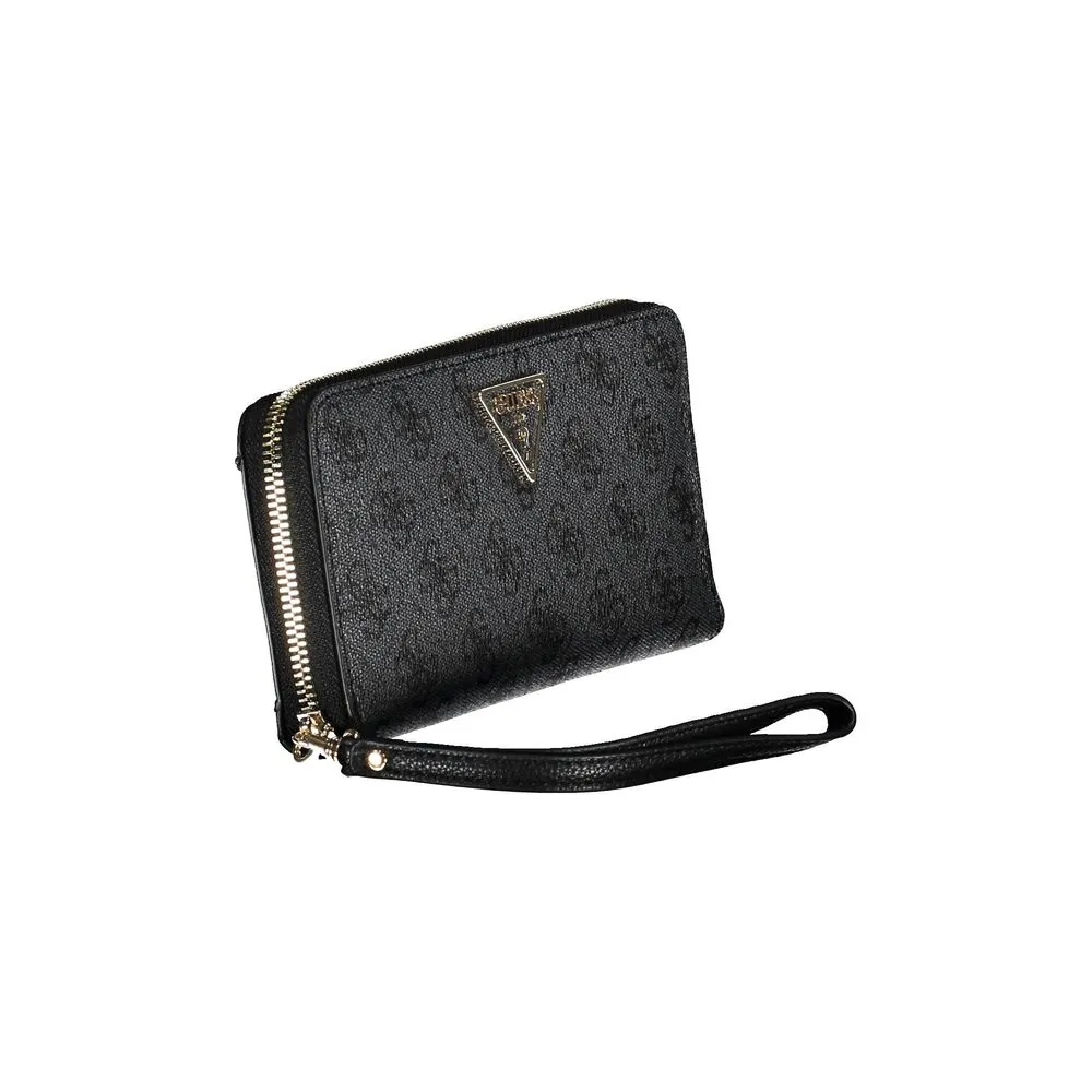 Chic Black Polyethylene Wallet with Logo Detail sold by Louxly product image thumbnail 3