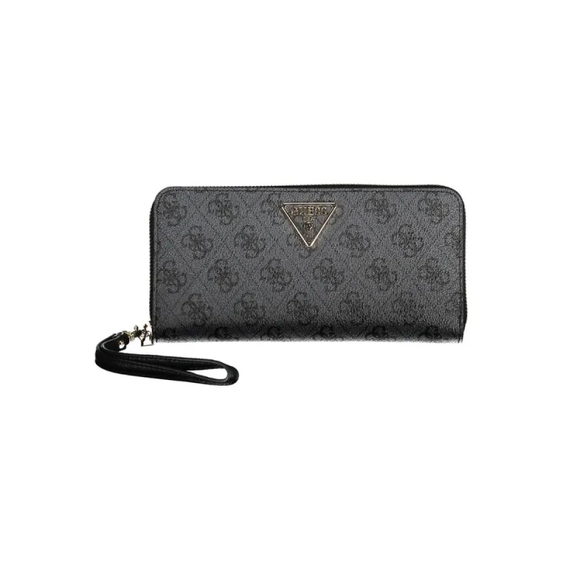 Chic Black Polyethylene Wallet with Logo Detail sold by Louxly