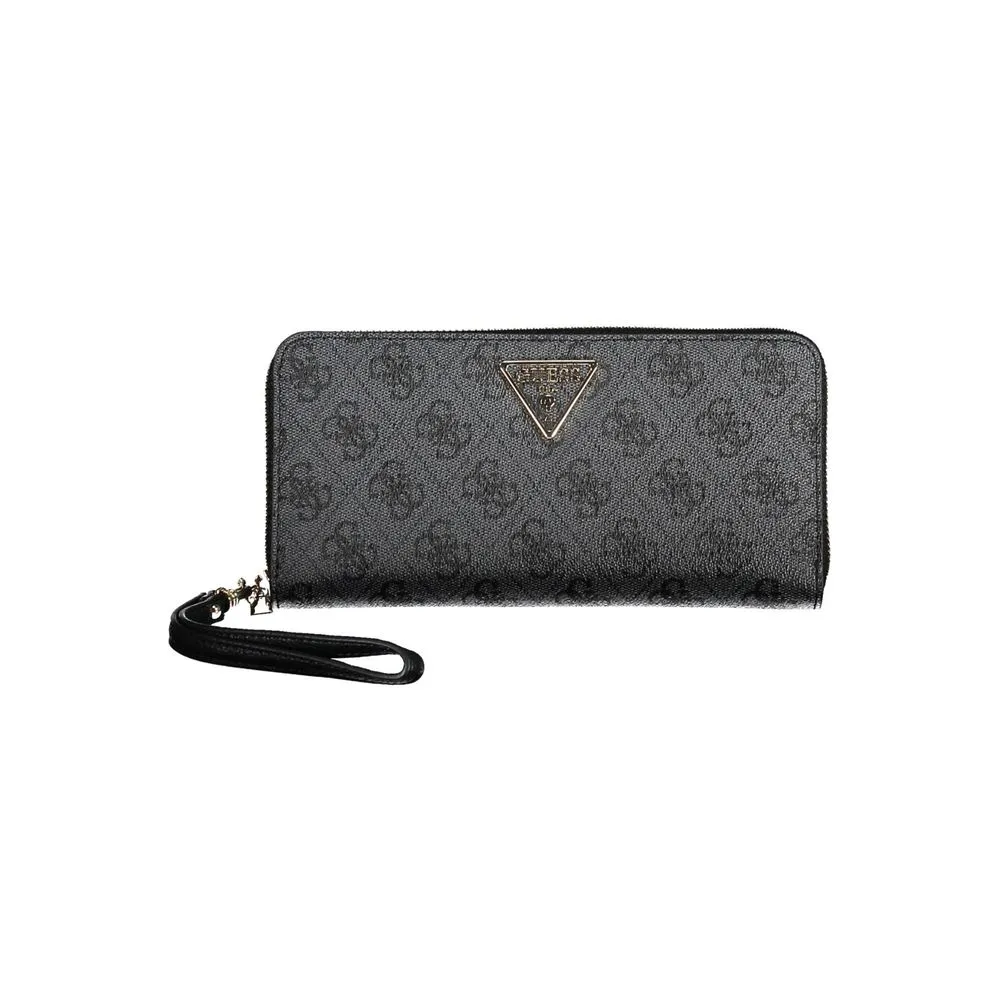 Chic Black Polyethylene Wallet with Logo Detail sold by Louxly