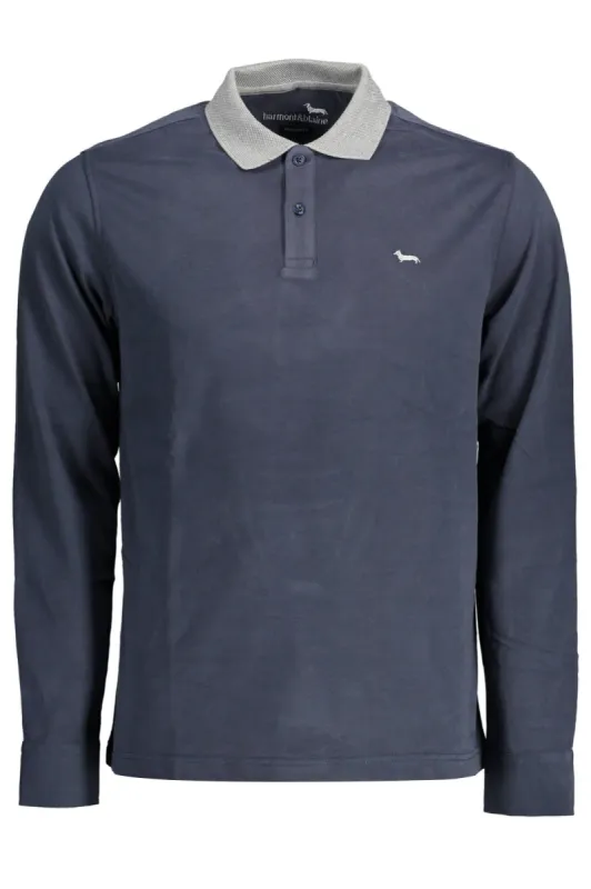 Refined Blue Cotton Polo with Contrast Detailing sold by Louxly