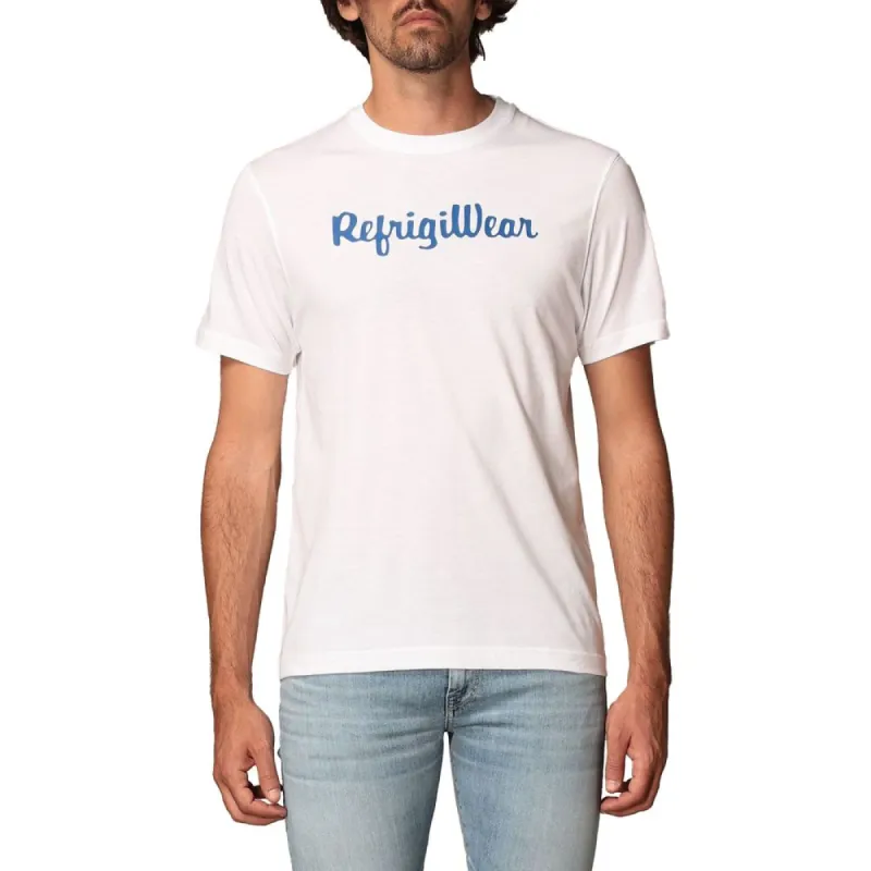Crisp White Cotton Tee with Logo Print sold by Louxly