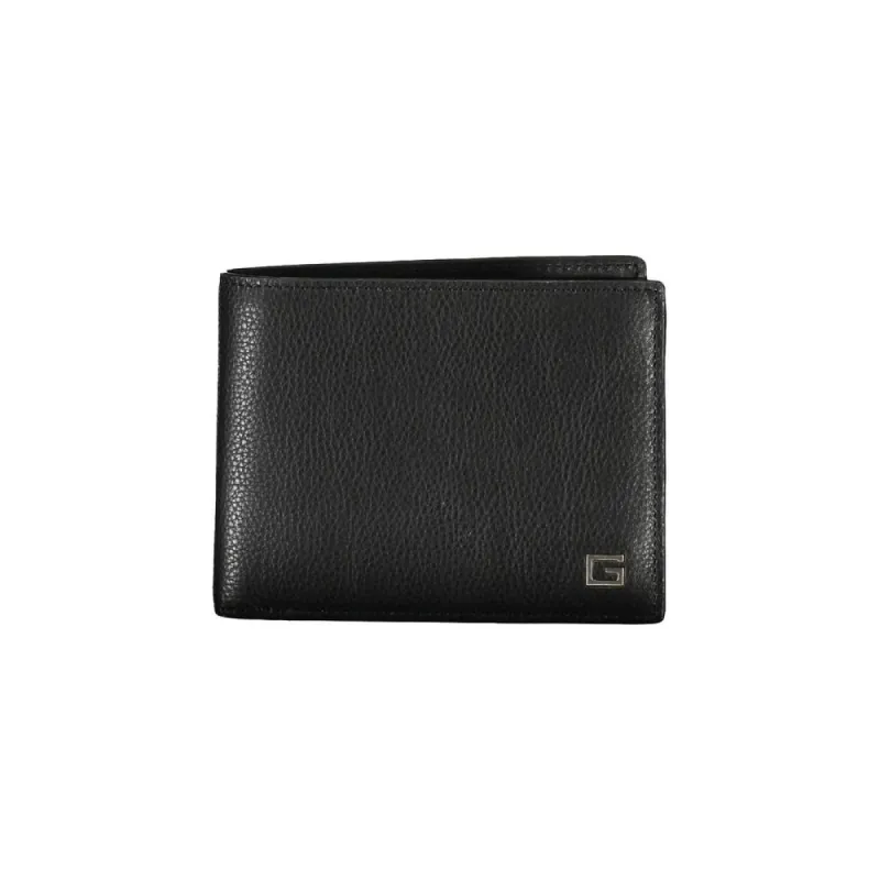 Sleek Black Leather Dual Compartment Wallet sold by Louxly